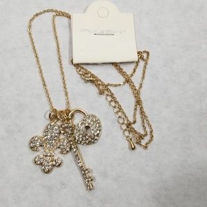 fresh Jewelry - Fresh Fleur de Los Key & Locket Crystal Necklace fresh Jewelry - Fresh Fleur de Los Key & Locket Crystal Necklace